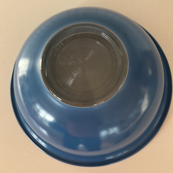 Vintage Pyrex Corning Blue Mixing Bowl With Clear Bottom 2 1/2 Quarts, #325 - Picture 3 of 8